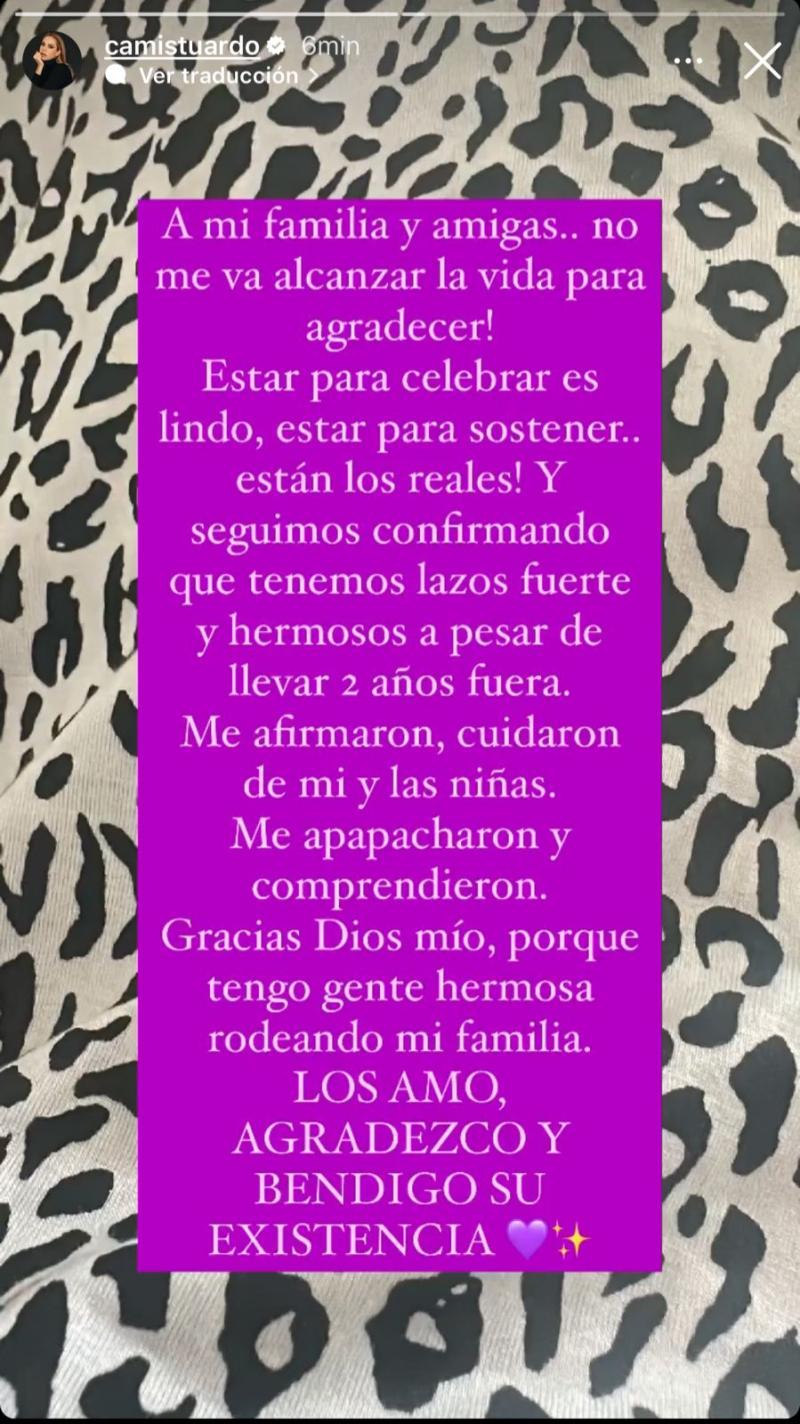 Camila Stuardo: "Gracias Dios mío, porque tengo gente hermosa rodeando mi familia"