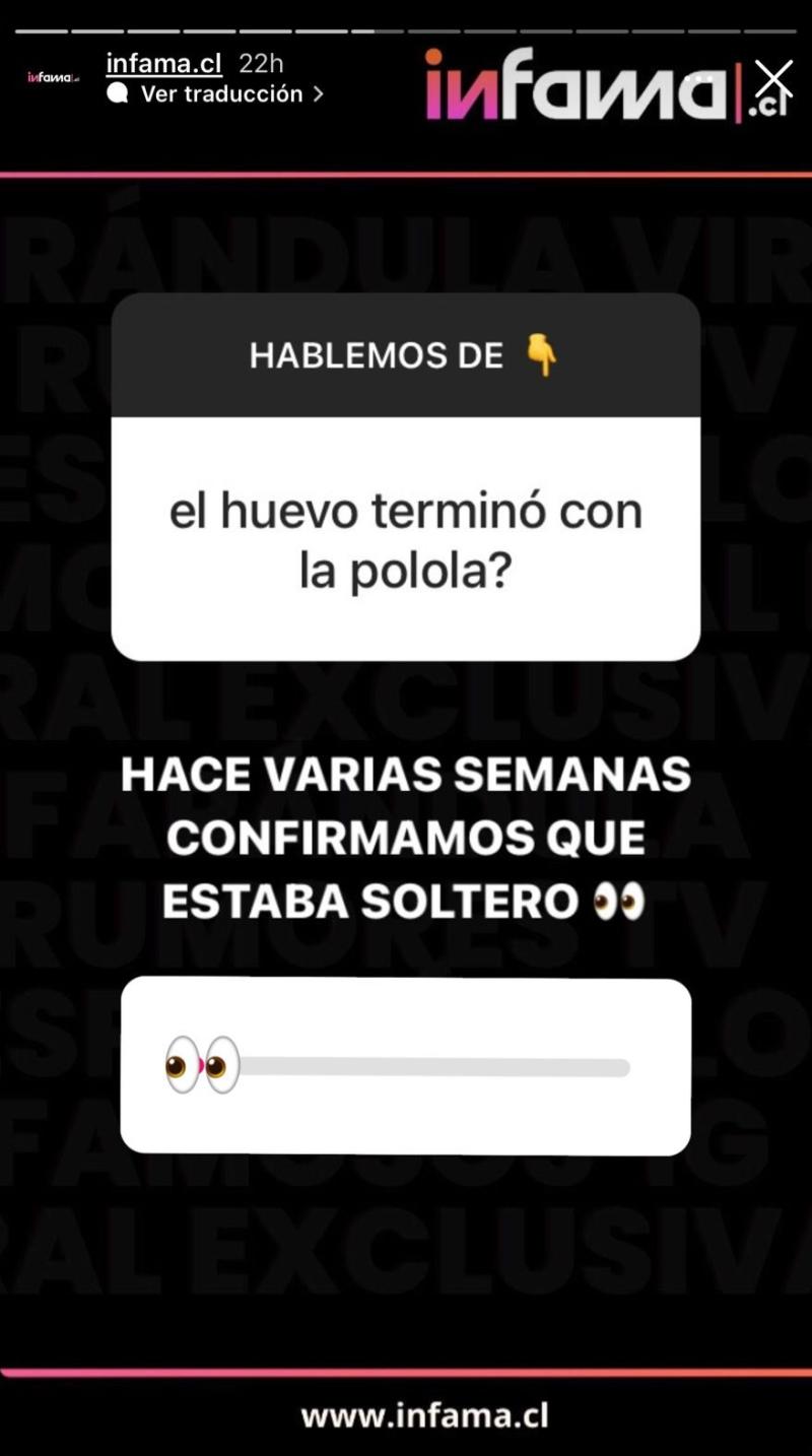 Historia del portal Infama sobre el estado sentimental de Daniel Fuenzalida.