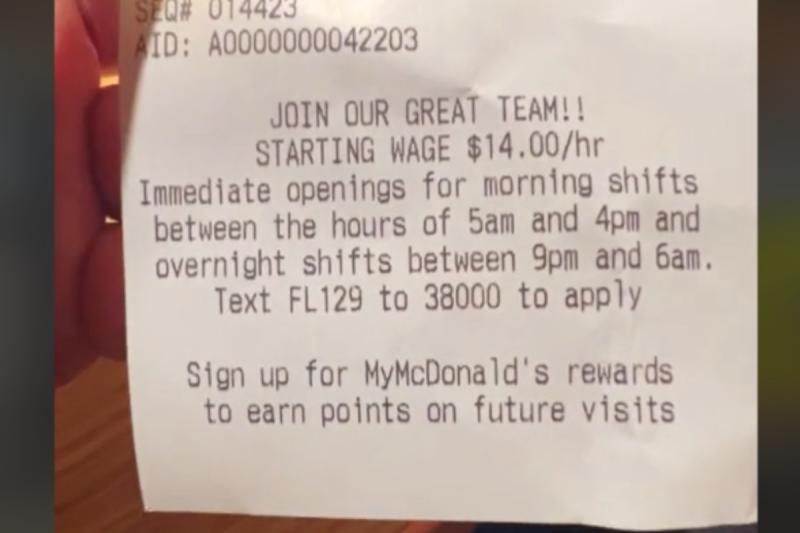 Cuánto gana un trabajador de comida rápida en Estados Unidos - Captura