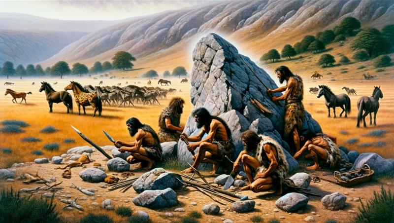 Dibujo de grupo de cazadores según la cultura popular. Créditos: lavanguardia.com