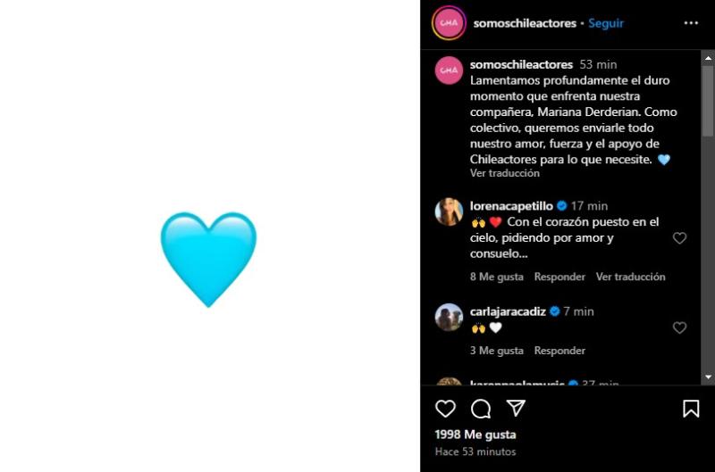 Actores entregan apoyo a Mariana Derderián