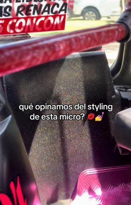 Todos los detalles de la micro son rosados - Créditos: Captura