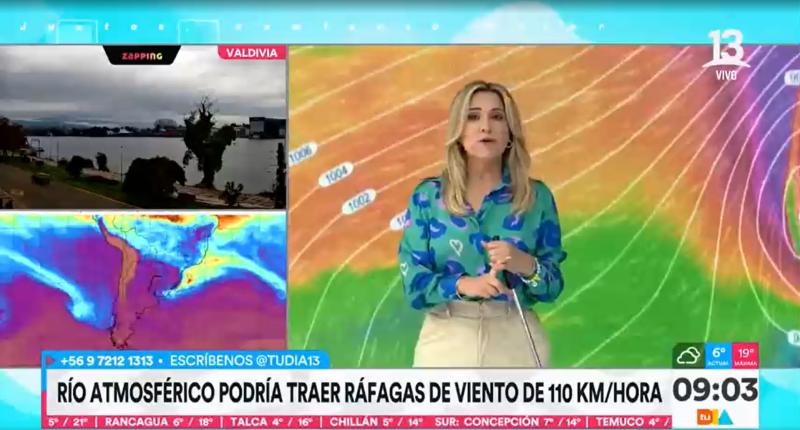 Río atmosférico traería ráfagas de viento de hasta 110 km/h