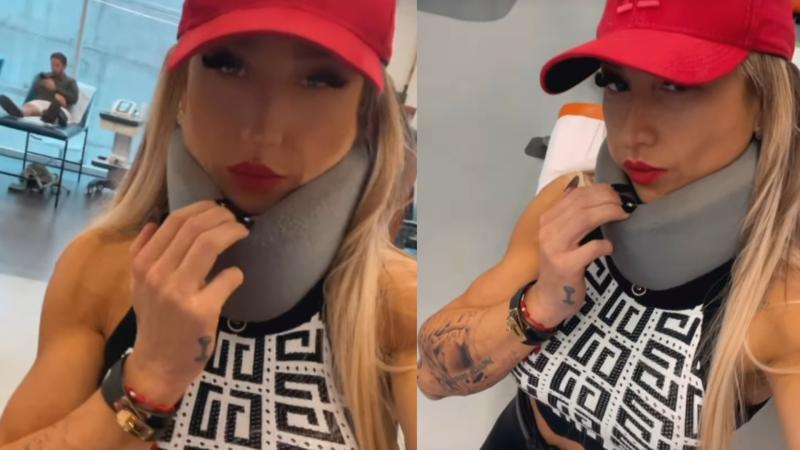 Nicole Moreno se ha mantenido con cuello ortopédico tras sufrir accidente de tránsito.