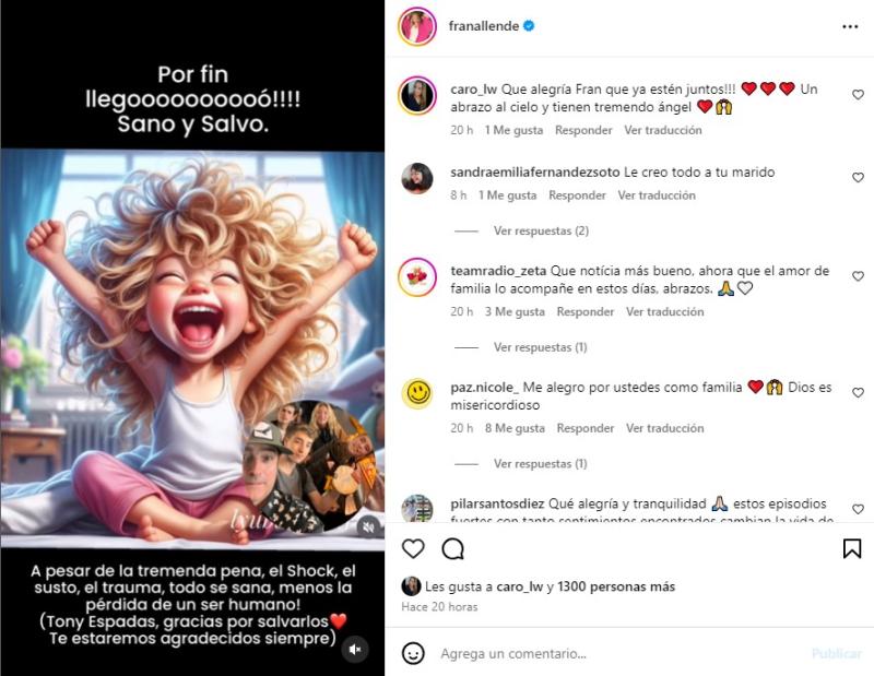 La tierna publicación de la esposa de Jorge Zabaleta - Créditos: @franallende