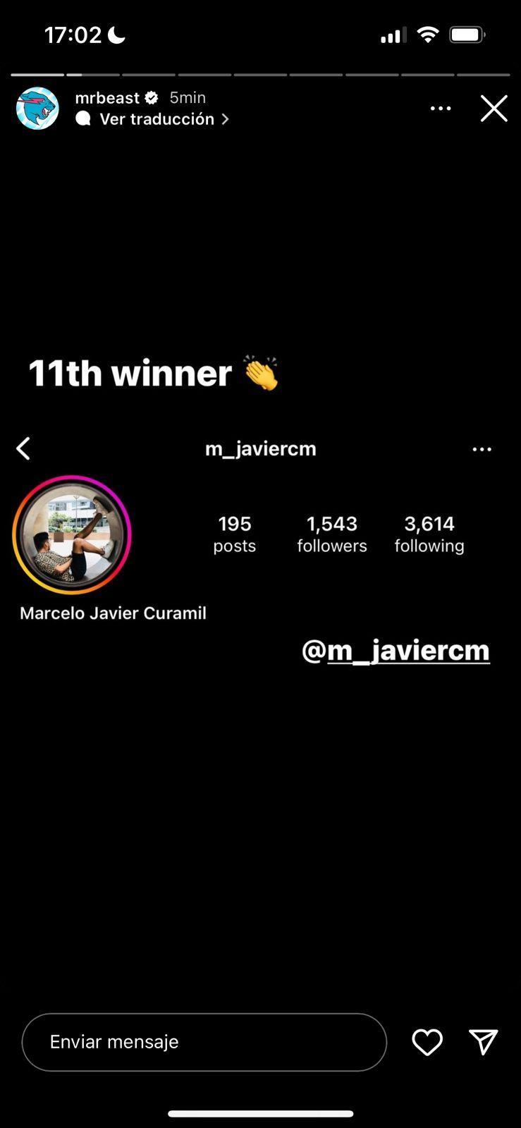 MrBeast anunció a un ganador.