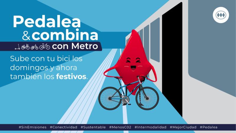 Metro de Santiago y el uso de bicicletas - Créditos: Metro de Santiago