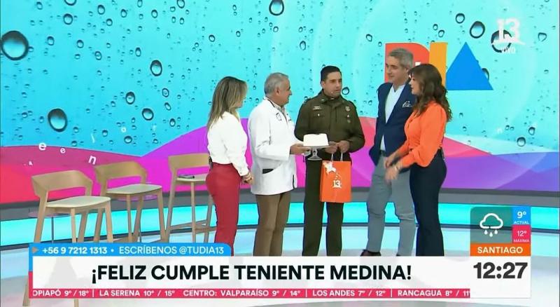 Dr. Sebastián Ugarte celebra cumpleaños del teniente Daniel Medina
