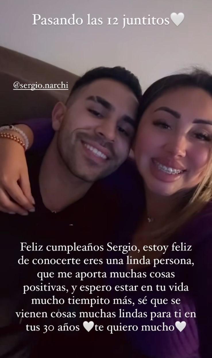 El tierno mensaje de cumpleaños de Naya Fácil a su pareja, Sergio Narchi.