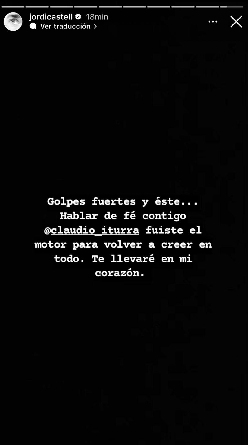 Jordi Castell se despide de Claudio Iturra