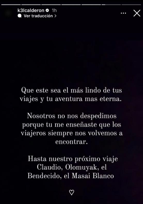 Kel Calderón se despide de Claudio Iturra - Instagram