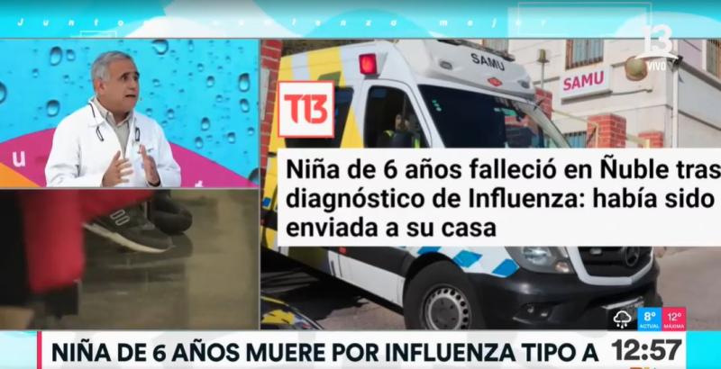 Niña de 6 años muere por Influenza tipo A