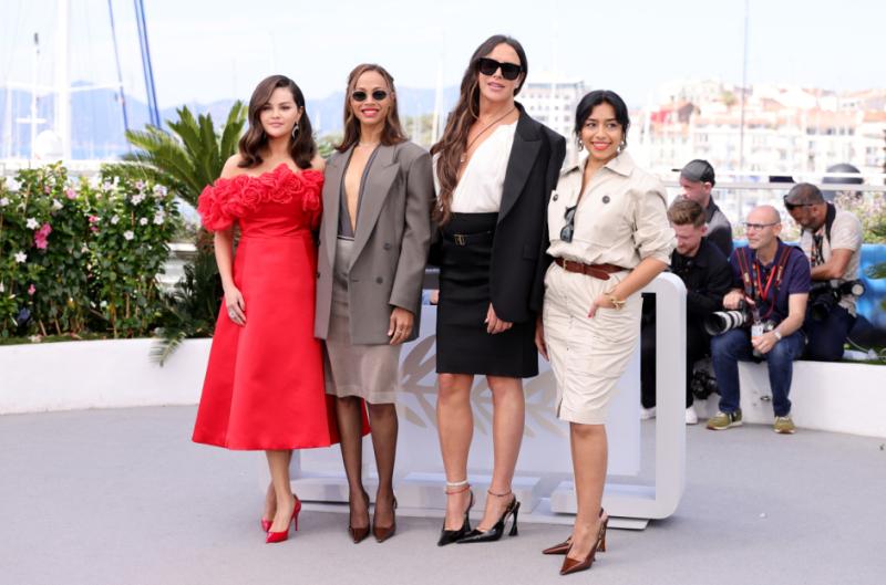 Elenco de "Emilia Pérez" en el Festival de Cannes 2024.