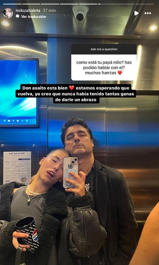 Milagros Zabaleta junto a Jorge Zabaleta - Créditos: Instagram