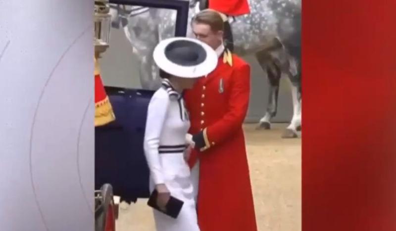Kate Middleton llegando al Trooping the Colour