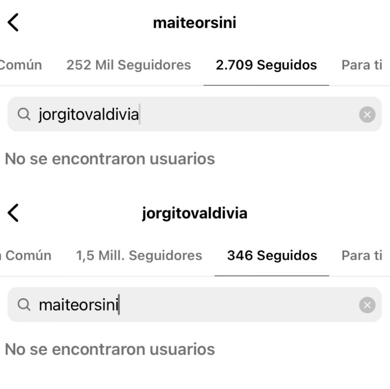 Jorge Valdivia y Maite Orsini se dejaron de seguir en Instagram luego de la supuesta infidelidad del ex futbolista.