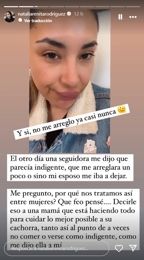 Natalia Rodríguez dejó en evidencia una de las tantas críticas que recibe a diario.
