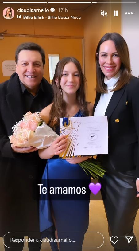 Julio César Rodríguez junto a su ex esposa e hija.