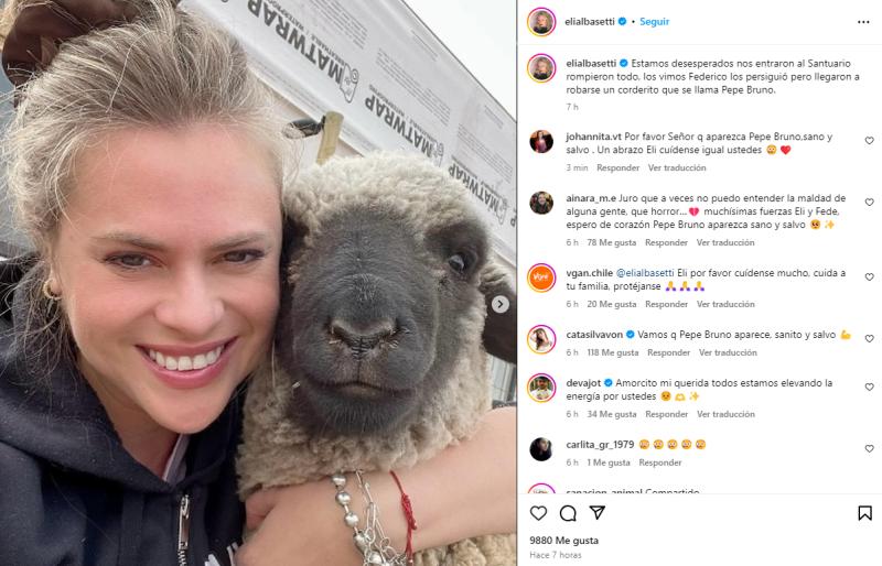 Eliana Albasetti sufrió el robo de uno de sus animales rescatados.