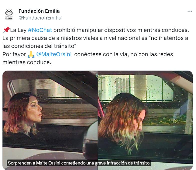 Maite Orsini fue descubierta utilizando su teléfono mientras conducía y Daniela Aránguiz reaccionó con todo.