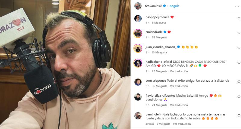 Camila Andrade reaccionó al anuncio de Francisco Kaminski.