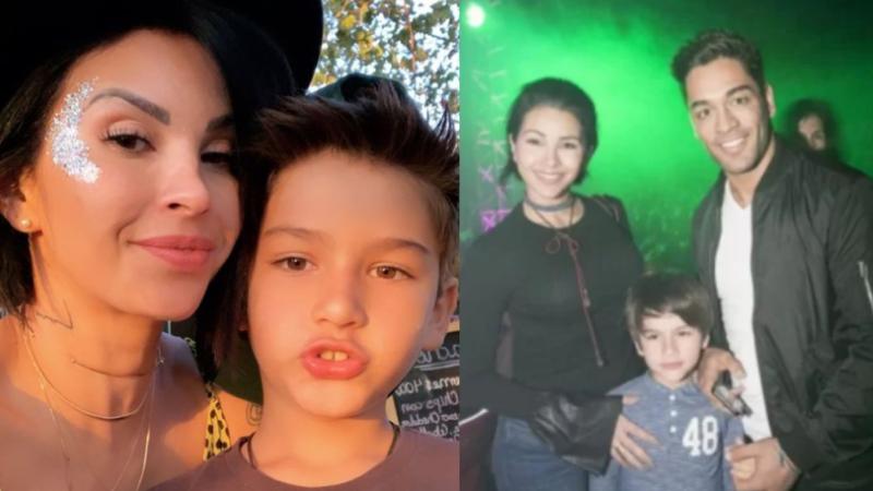 Thati Lira y Thiago Cunha junto a su hijo Pedro.