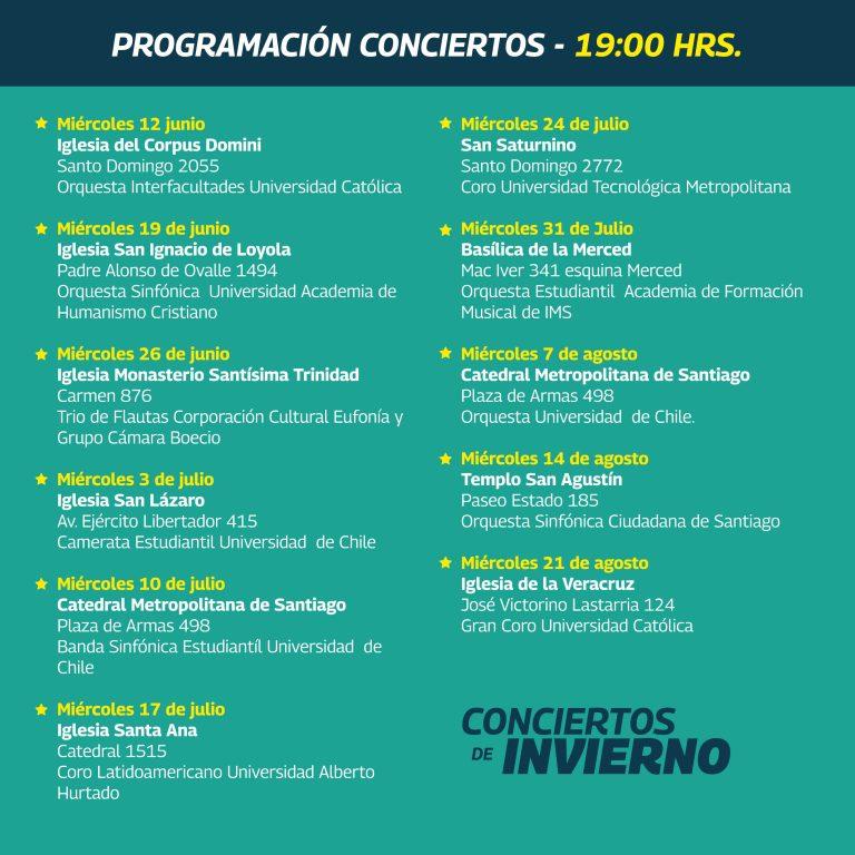 Un invierno musical: Así puedes disfrutar de conciertos gratuitos en Santiago