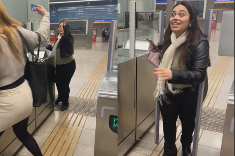 Turista brasileña atrapada en el Metro de Santiago