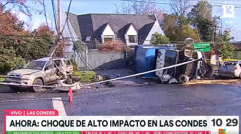 Trágico accidente de tránsito en Las Condes - Créditos captura de pantalla