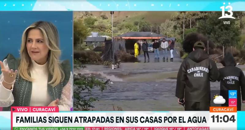 Familias en Curacaví están atrapadas por culpa del agua - Créditos captura Tu Día