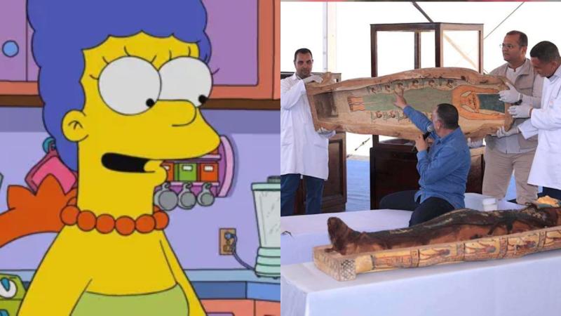 Descubren sarcófago con "imagen de Marge Simpson"