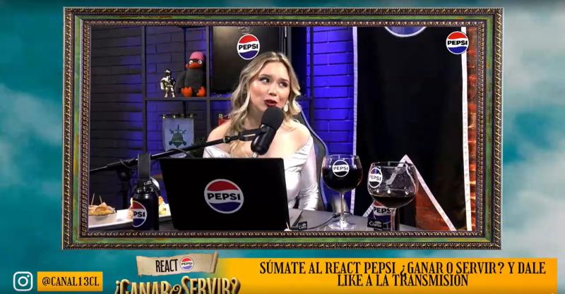 Pía Perez en el React Pepsi de Ganar o Servir