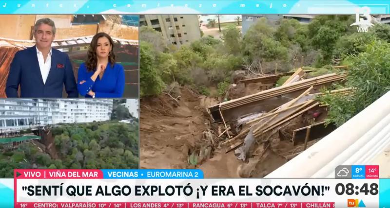 Vecina de Reñaca cuenta cómo vivió el socavón - Créditos: captura "Tu Día"