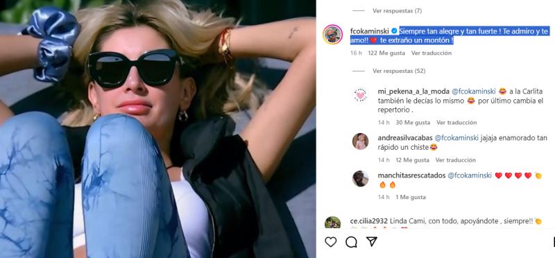 El tierno mensaje de Francisco Kaminski a Camila Andrade.