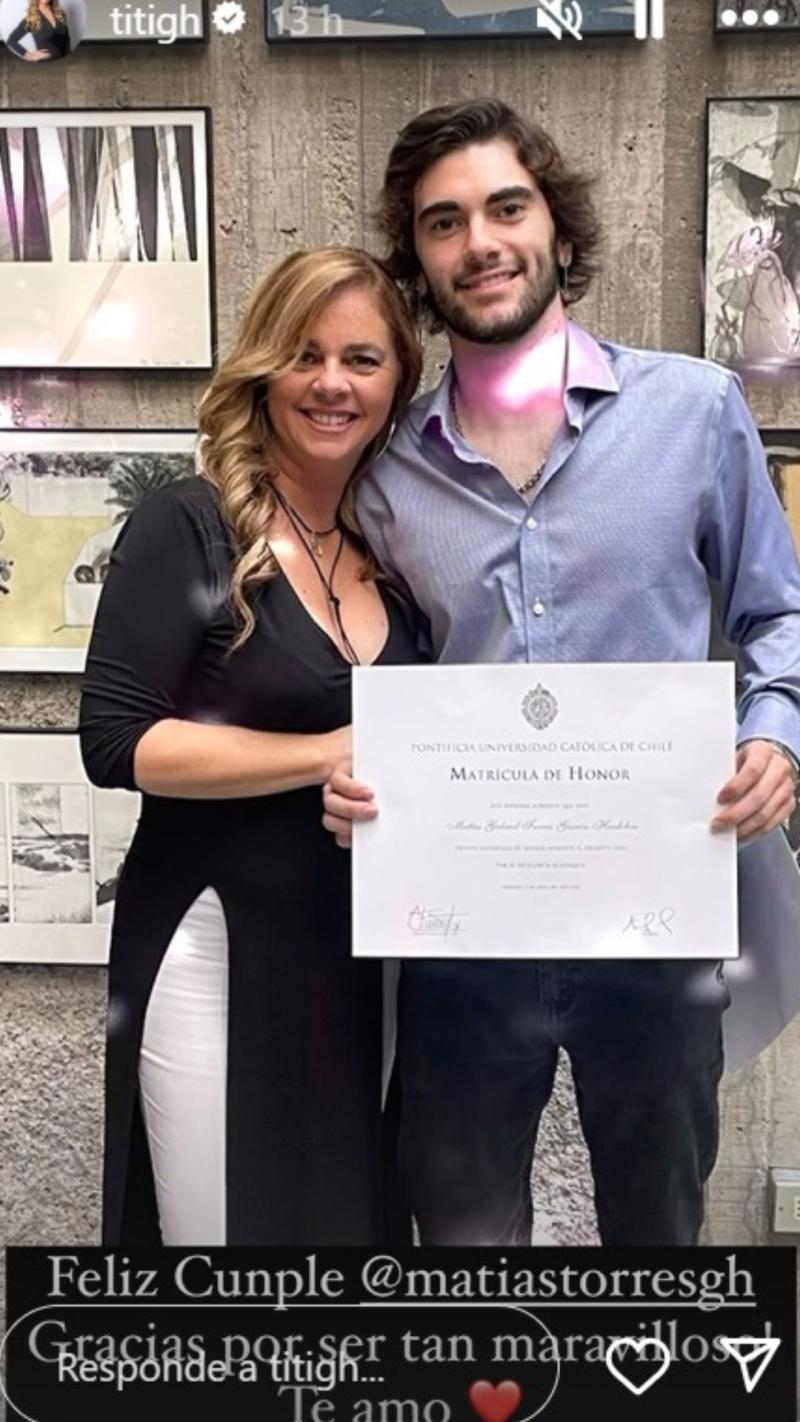 Titi García-Huidobro y su hijo Matías Torres