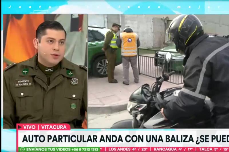 Hombre usaba baliza en su vehículo particular