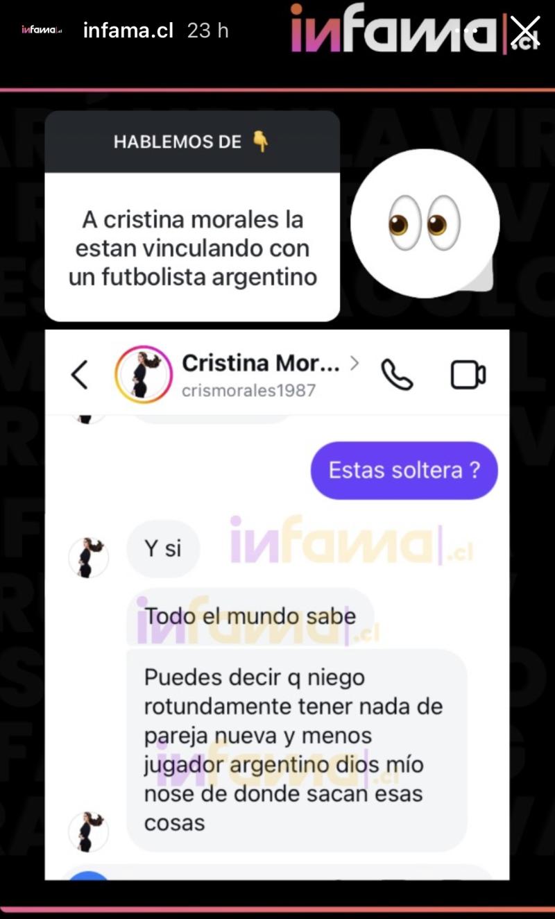 Cristina Morales, exmujer de Gary Medel, niega tener romance con futbolista argentino