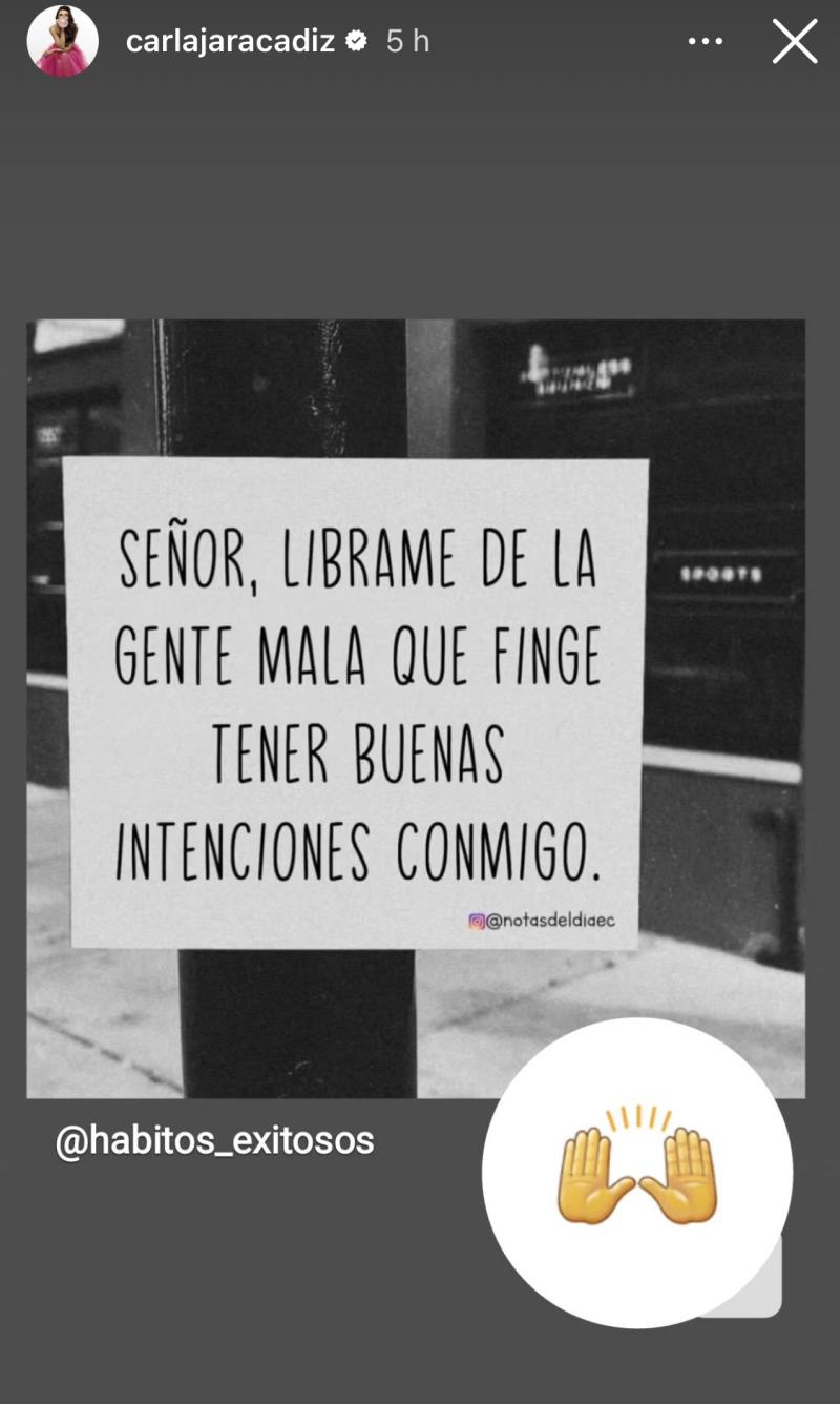 Historia en Instagram de Carla Jara