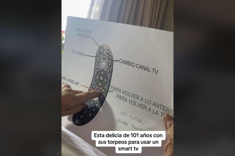 Mujer de 101 años y sus "torpedos" para usar control remoto - Captura de pantalla
