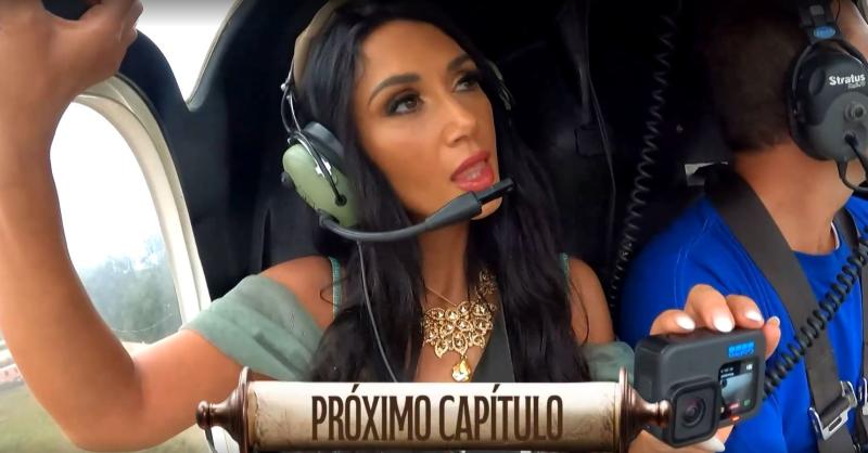 Pamela Díaz llegando en helicóptero a Ganar o Servir