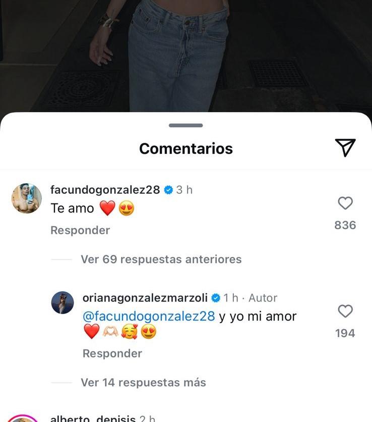 Facundo González sorprendió a Oriana Marzoli con un tierno "Te amo".