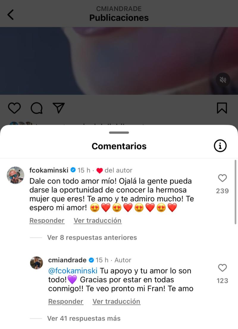 Francisco Kaminski salió en defensa de Camila Andrade.