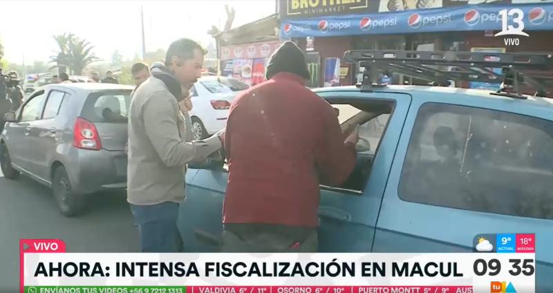 hombre desmantela su vehículo antes de ser retirado de circulación tras fiscalización en Macul