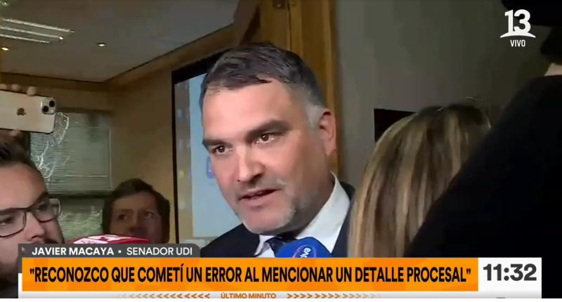 Declaraciones de Javier Macaya - Créditos captura Canal 13