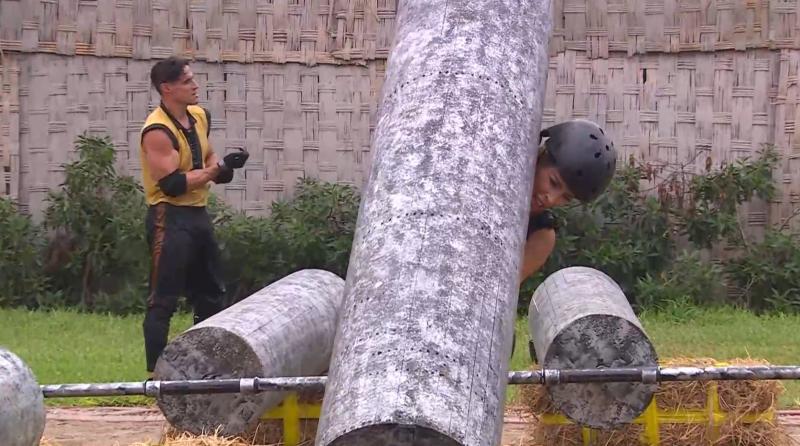 Oriana Marzoli sufre en la competencia por equipos de Ganar o Servir