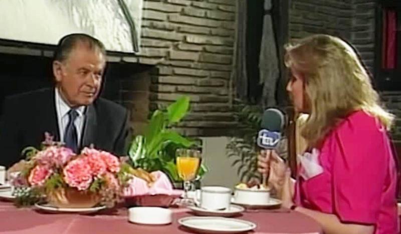 Patricia Silva el día en que entrevistó al Presidente Patricio Aylwin en 1989.
