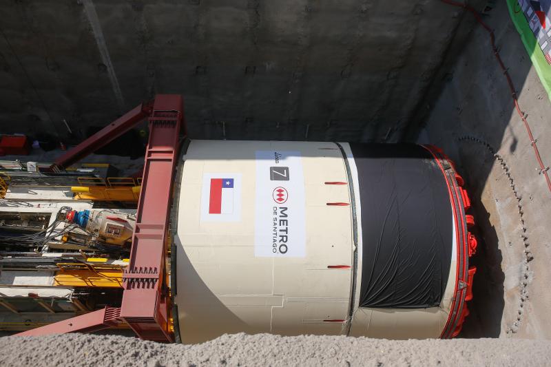 Los avances de la futura línea 7 del Metro de Santiago. (Agencia UNO)