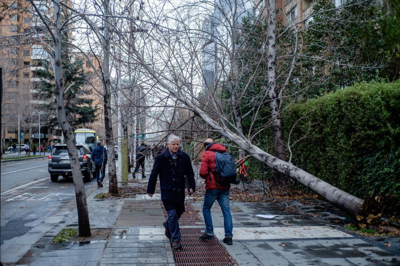 Michelle Adam y los detalles del fenómeno meteorológico que afectó a la Región Metropolitana. (Agencia Uno)