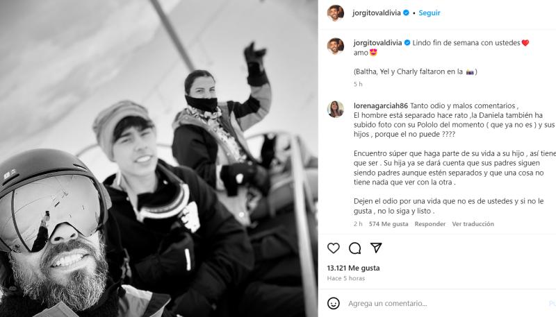 Post borrado por Jorge Valdivia tras recibir fuertes críticas.