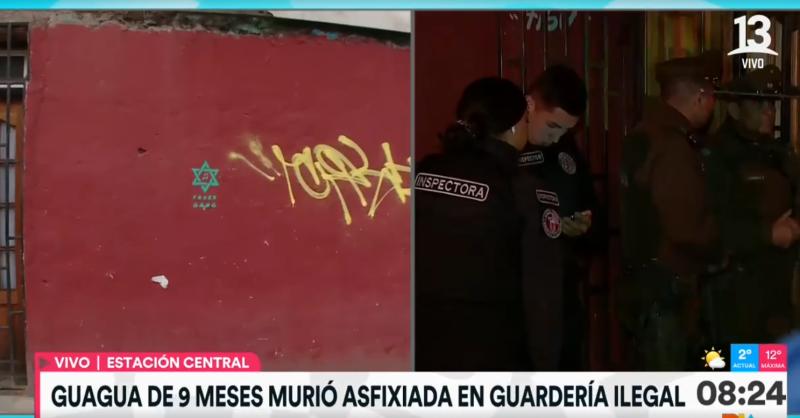 Guardería ilegal donde falleció guagua de 9 meses por asfixia.